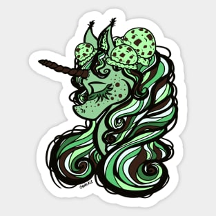 Mint Chocolate Chip Unicorn Sticker